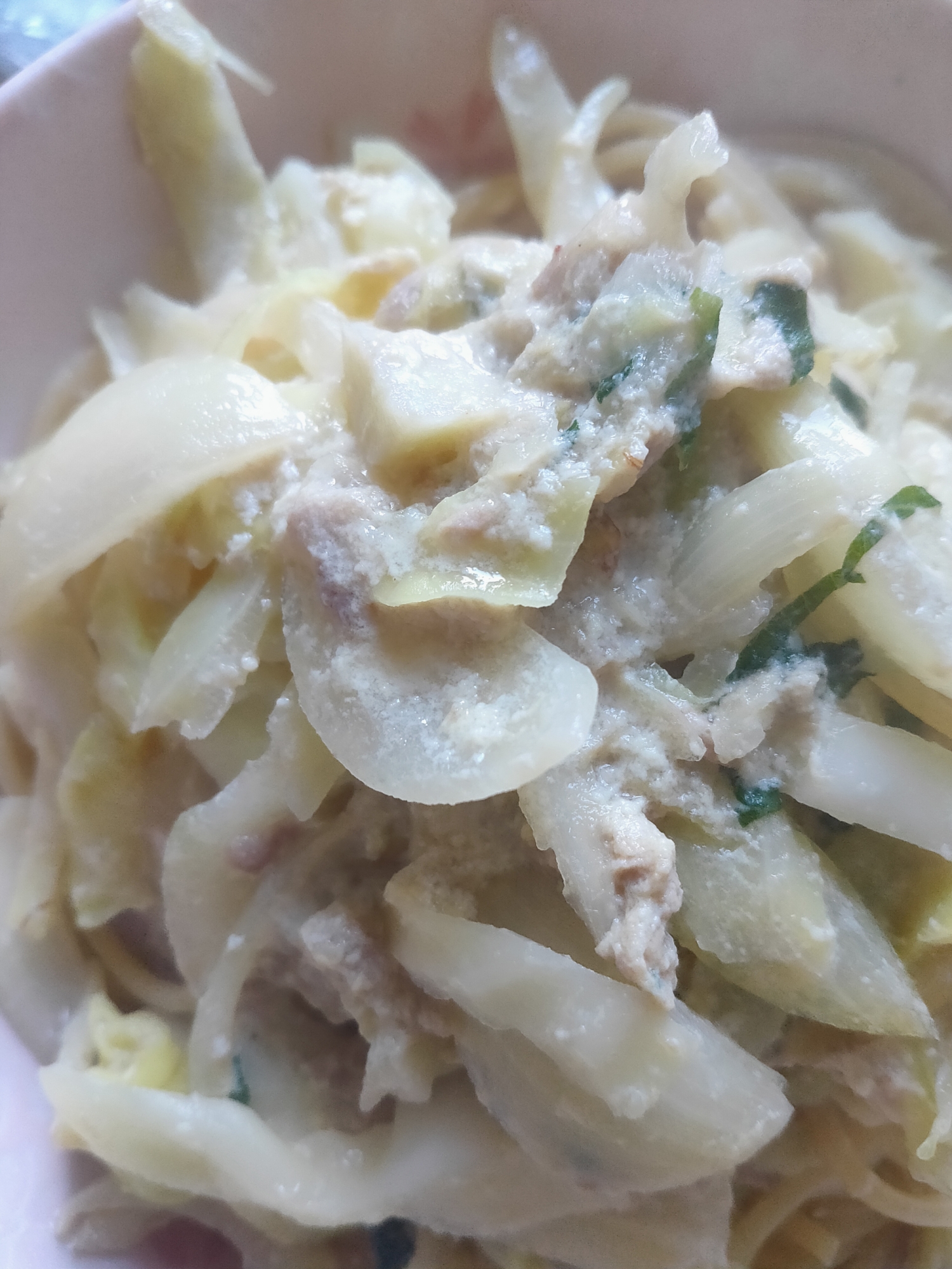 ツナと大葉のクリームパスタ