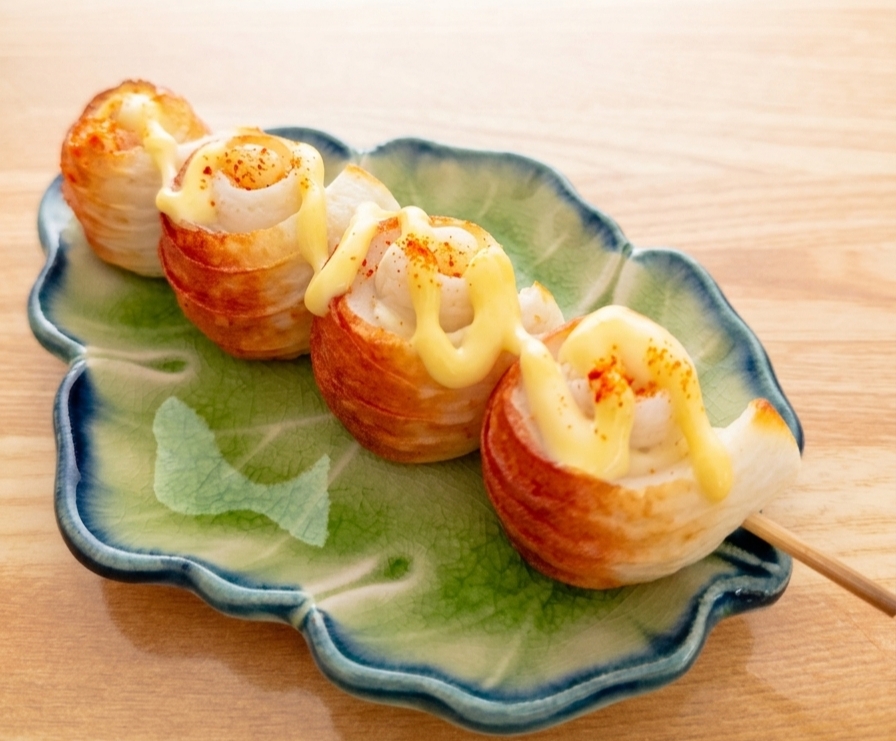 簡単おつまみ【チーズちくわのマヨ七味】