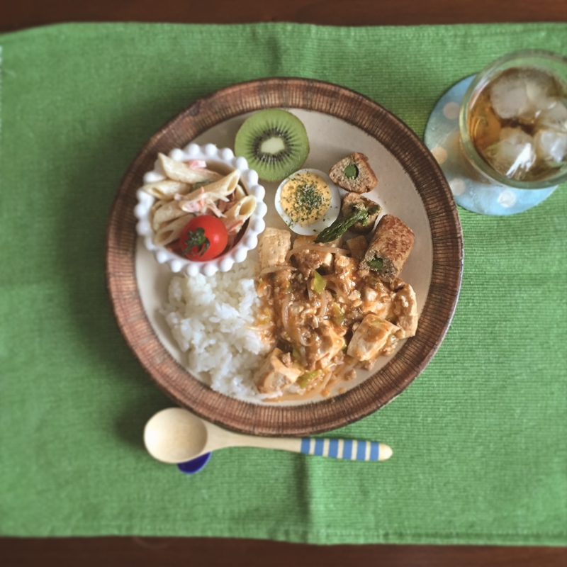 麻婆豆腐もやしライスのワンプレート♡