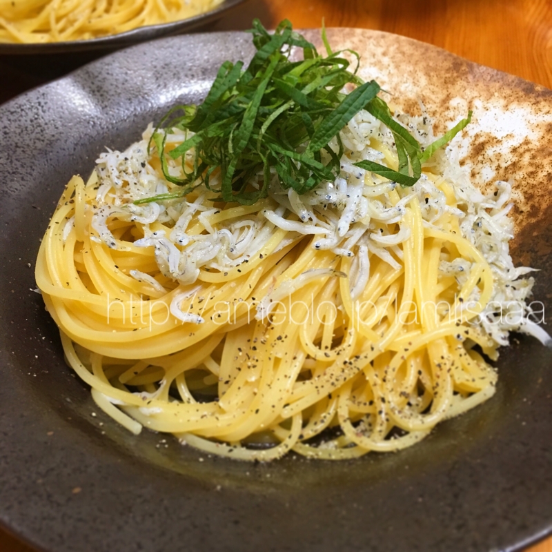 さっぱりおいしい★しらすと大葉の和風パスタ