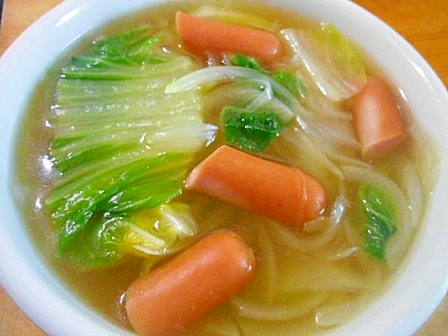 白菜 玉ねぎ ウインナーのコンソメスープ レシピ 作り方 By V るん 0394 楽天レシピ 白菜 玉ねぎ ウインナーのコンソメスープ レシピ 作り方 By V るん 0394 楽天レシピ