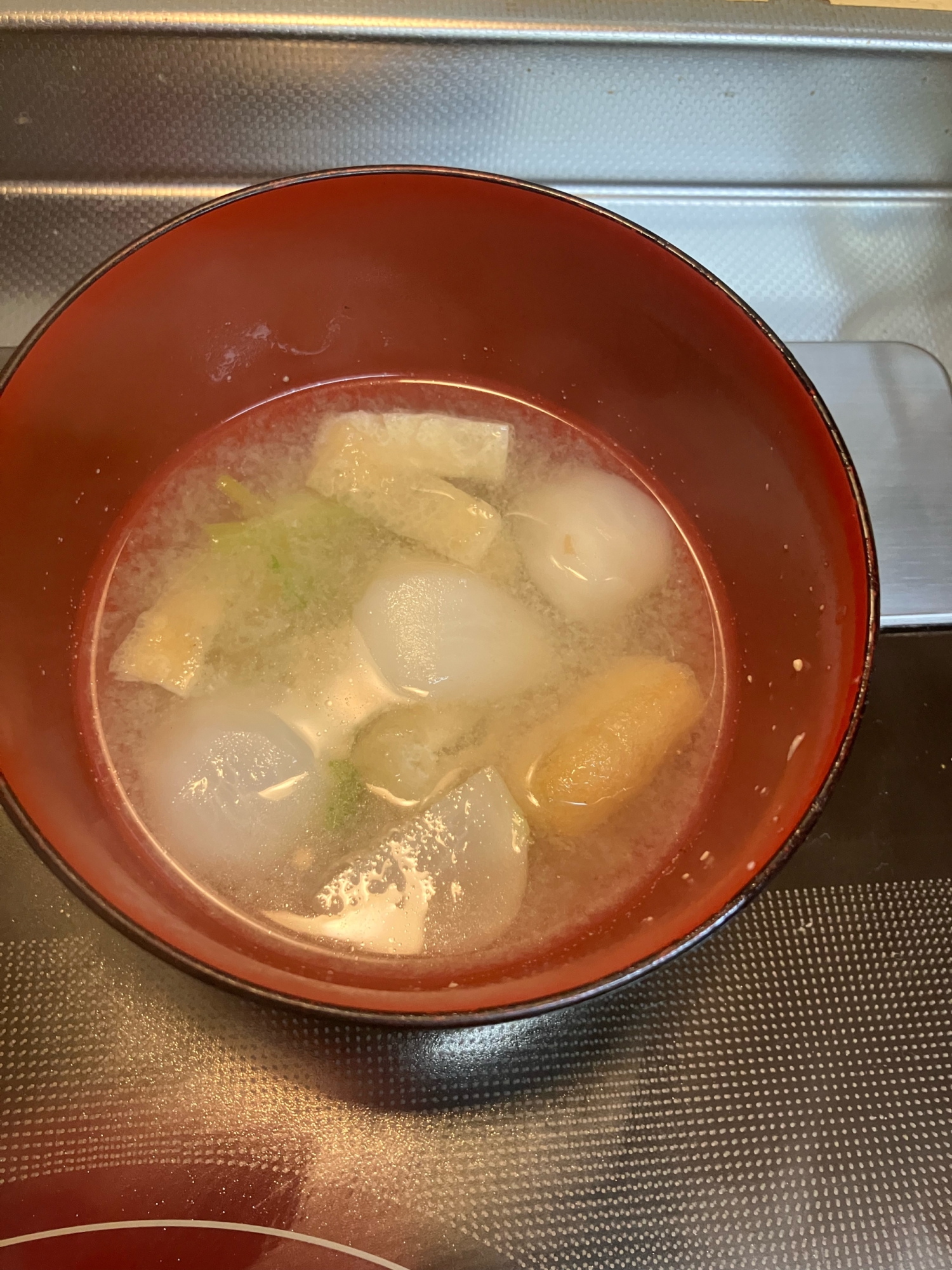 カブと油揚げのお味噌汁^_^