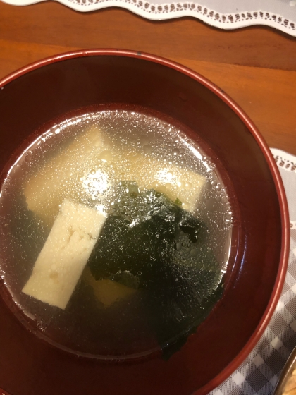 もやしと豆腐わかめのスープ