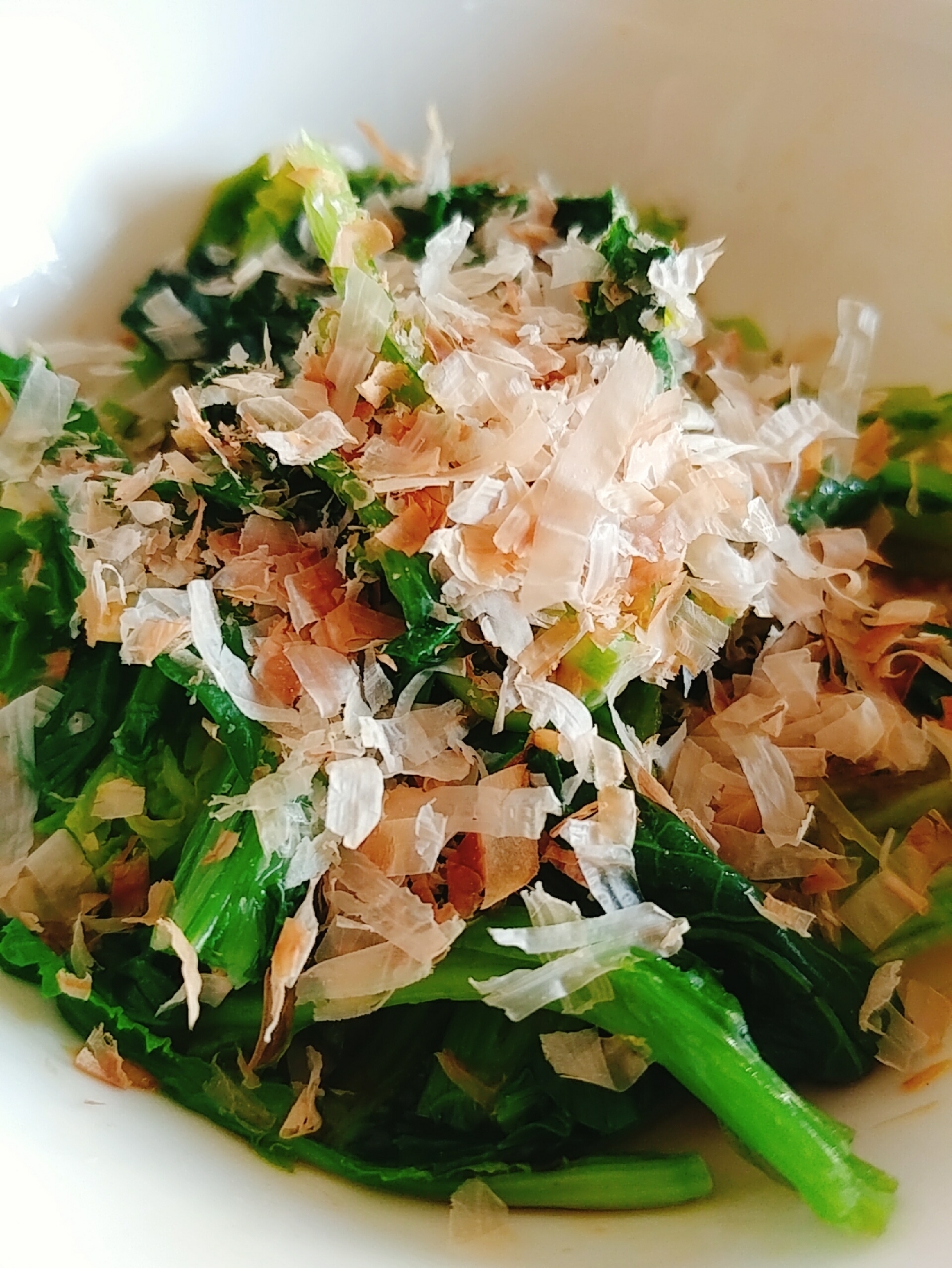 油菜のわさび醤油和え たっぷり鰹がけ レシピ 作り方 By やっすん 楽天レシピ