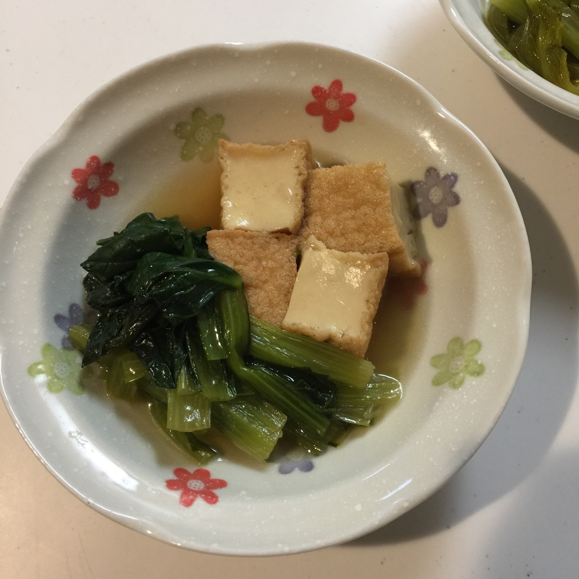 小松菜と厚揚げの煮物