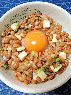納豆の食べ方-生玉子＆梅干＆チーズ♪
