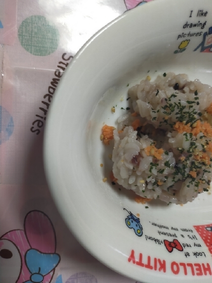 焼き鮭の残り❤醤油味の混ぜご飯♪（削り節＆ゴマ他）
