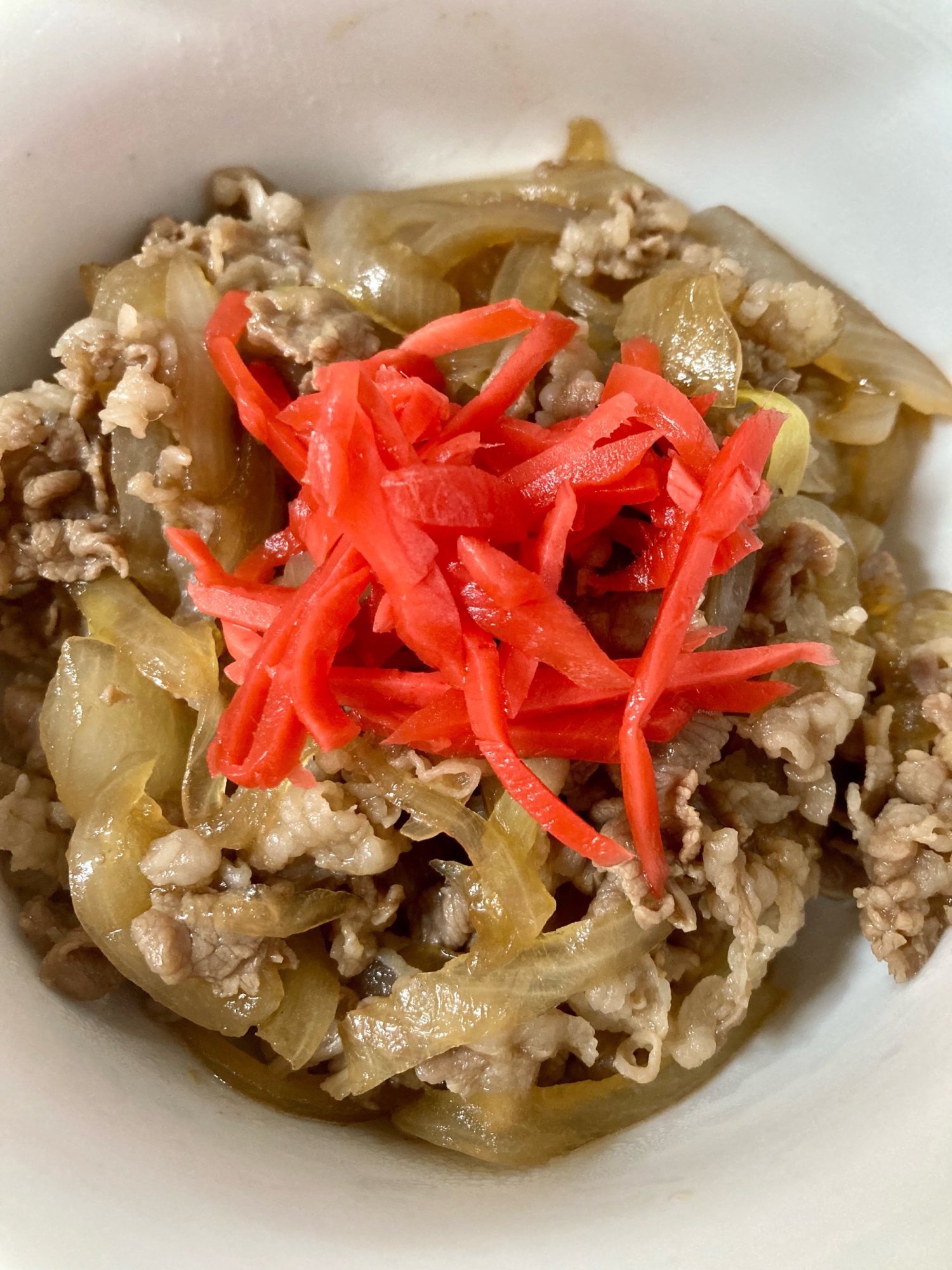 牛丼、味が染み染みのお手軽な牛丼❗️