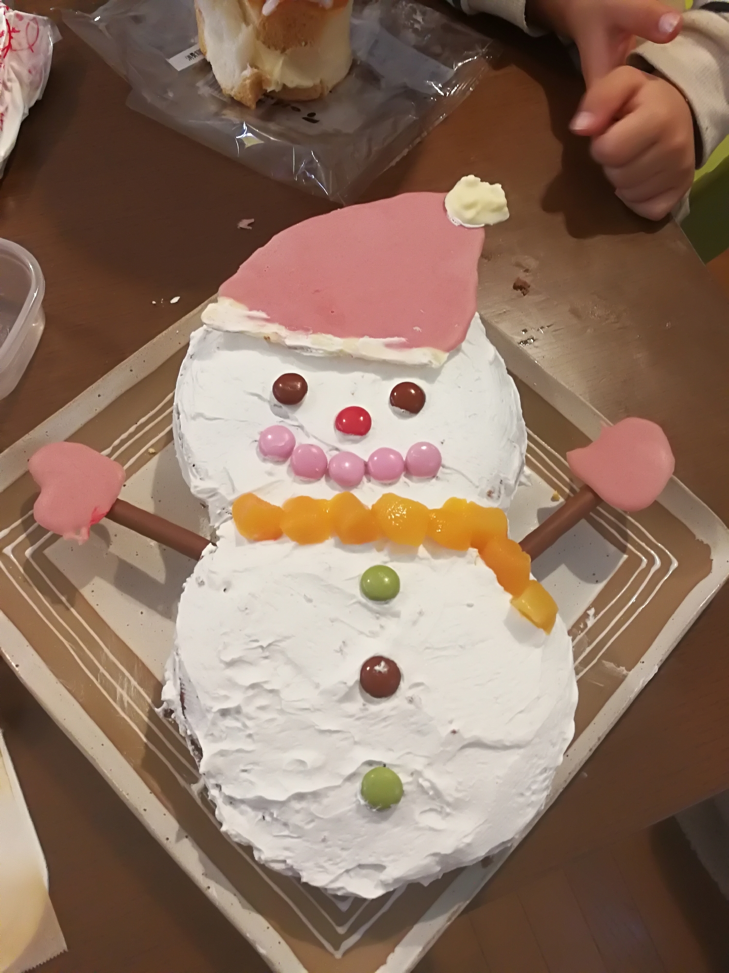 簡単雪だるまケーキ