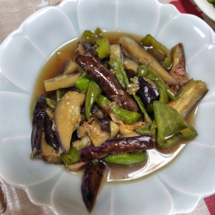 めんつゆだけで美味しい♡なすとピーマンの煮浸し