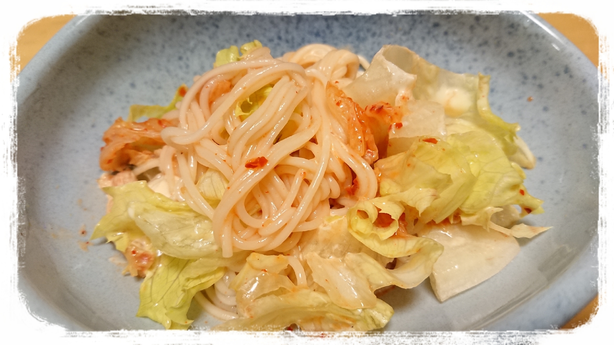 余った素麺活用☆キムチマヨ素麺サラダ