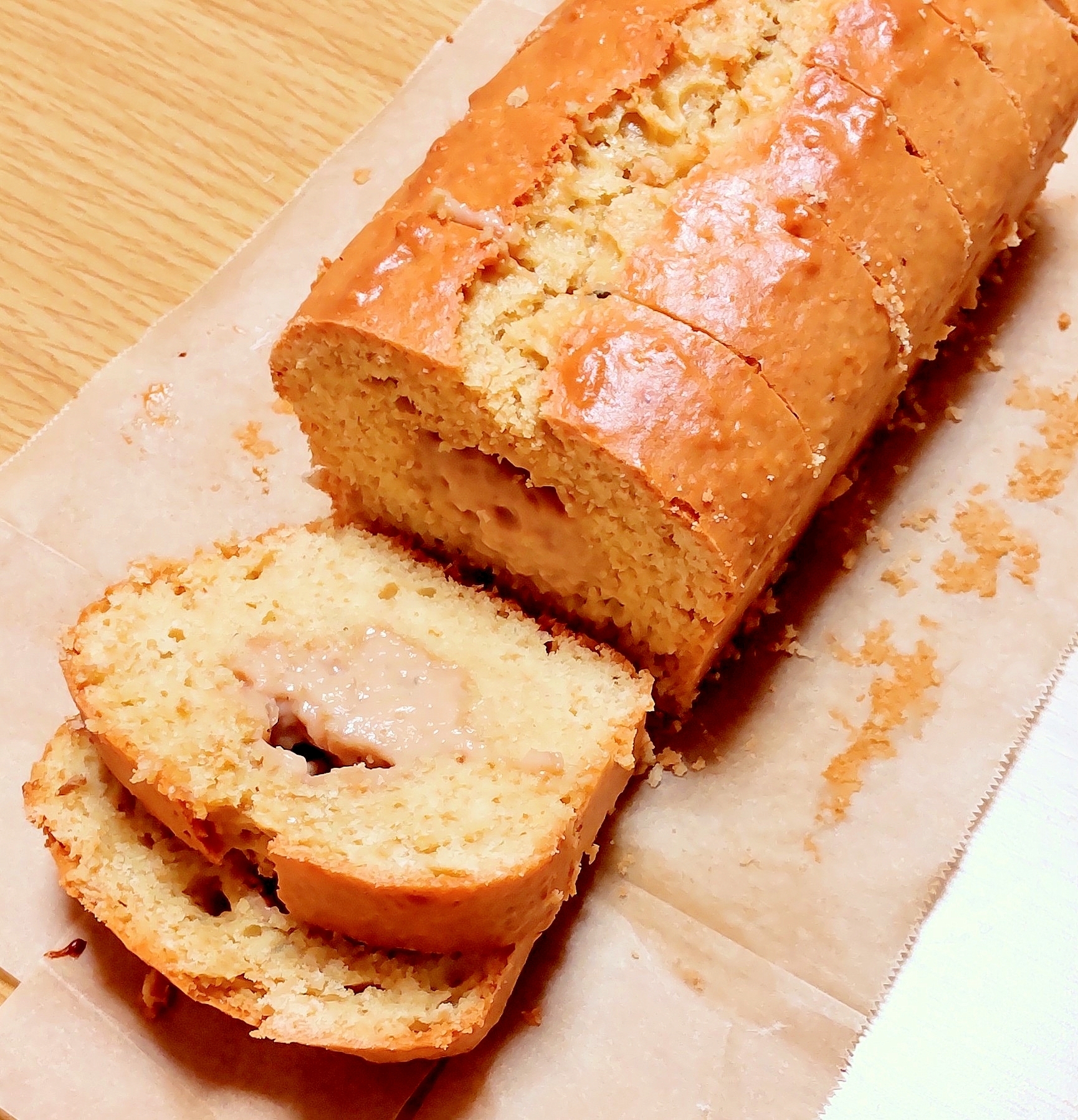 ユル糖質☆トロトロほうじ茶クリームのパウンドケーキ