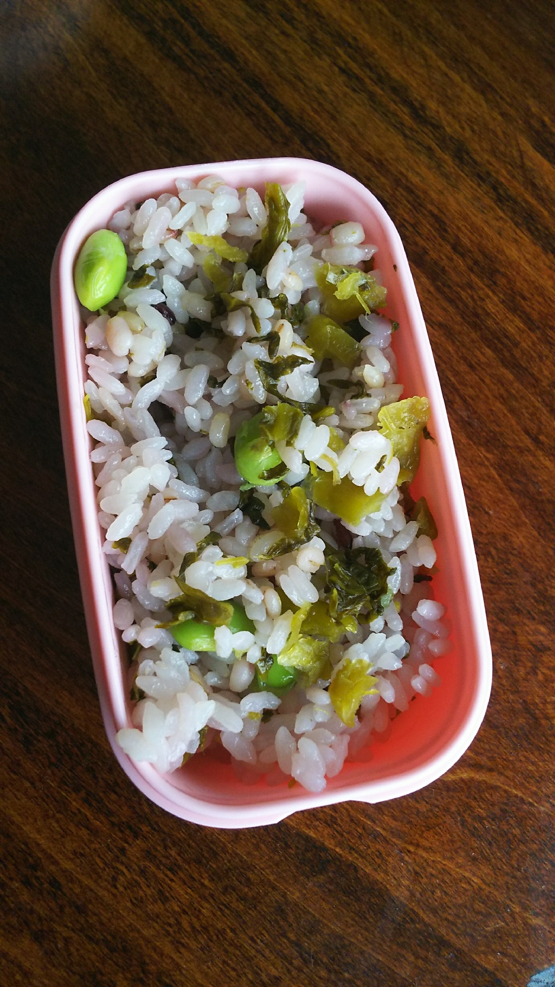 高菜&枝豆の雑穀米ご飯