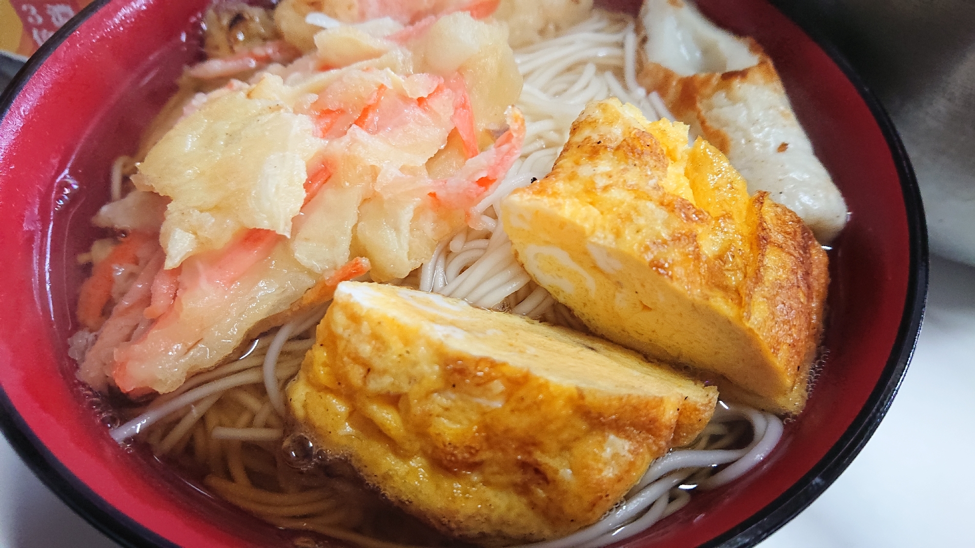 天ぷらと卵焼きのせうどん＊