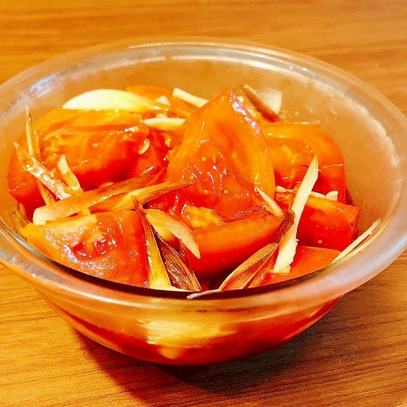 トマトとみょうがの和風マリネ