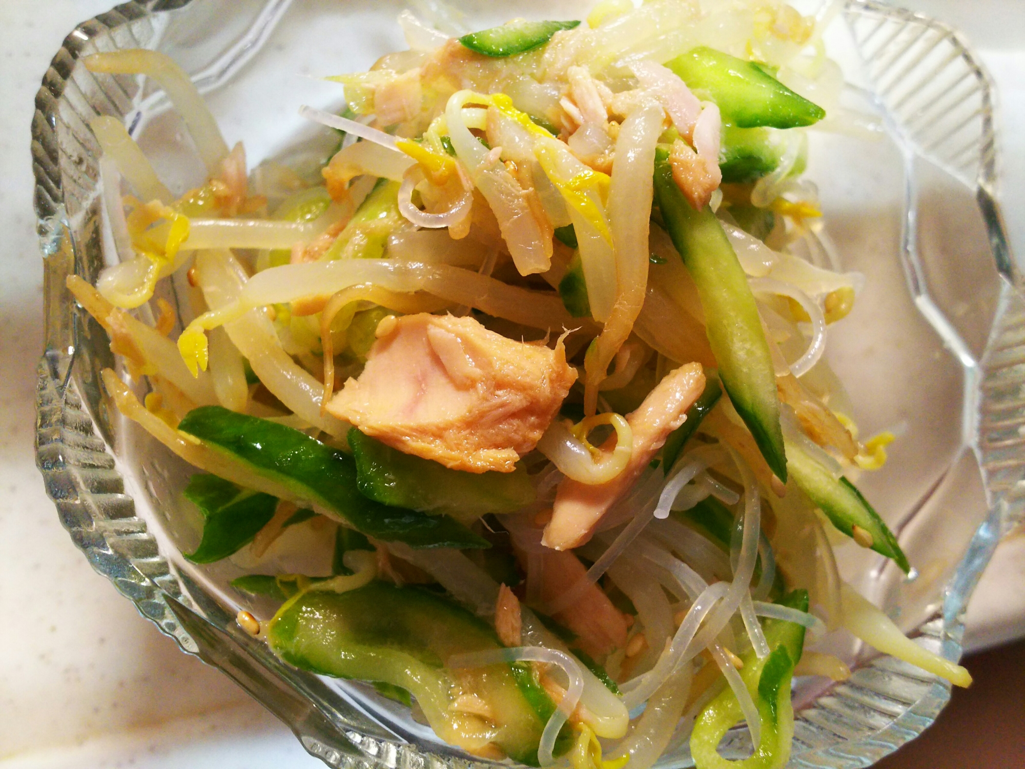 子供大好き 春雨ときゅうりともやしの節約和え物 レシピ 作り方 By ハム太郎 7473 楽天レシピ