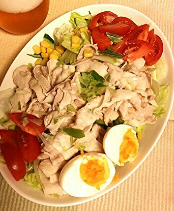 モリモリ食べよう ダシでゆでた豚しゃぶサラダ レシピ 作り方 By ぱんだパンだ 楽天レシピ モリモリ食べよう ダシでゆでた豚しゃぶサラダ レシピ 作り方 By ぱんだパンだ 楽天レシピ