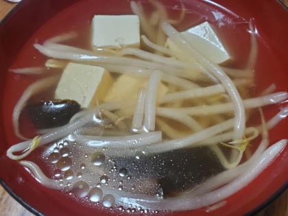 豆腐もやし海苔のスープ♪