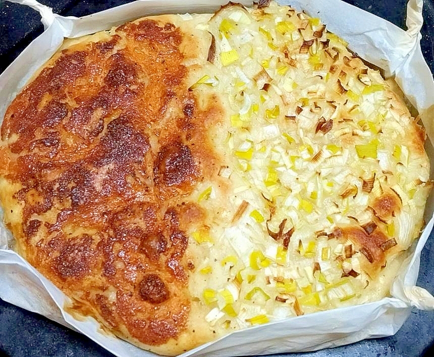 明太マヨと長ねぎの高加水フォカッチャ