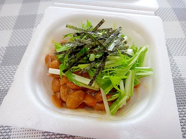 水菜と海苔のわさび納豆