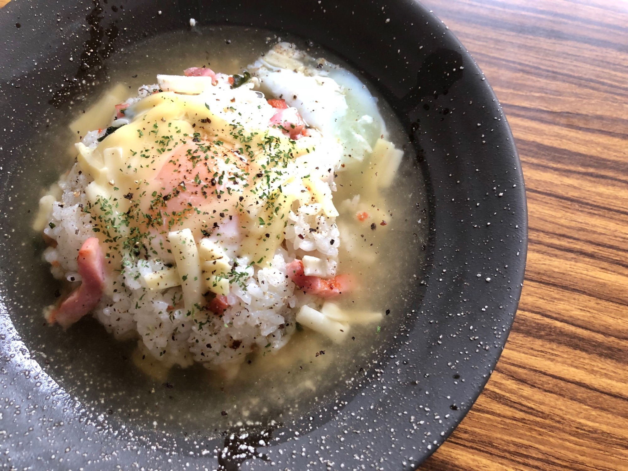 あと出しごはん♪カルボライスの洋風茶漬け