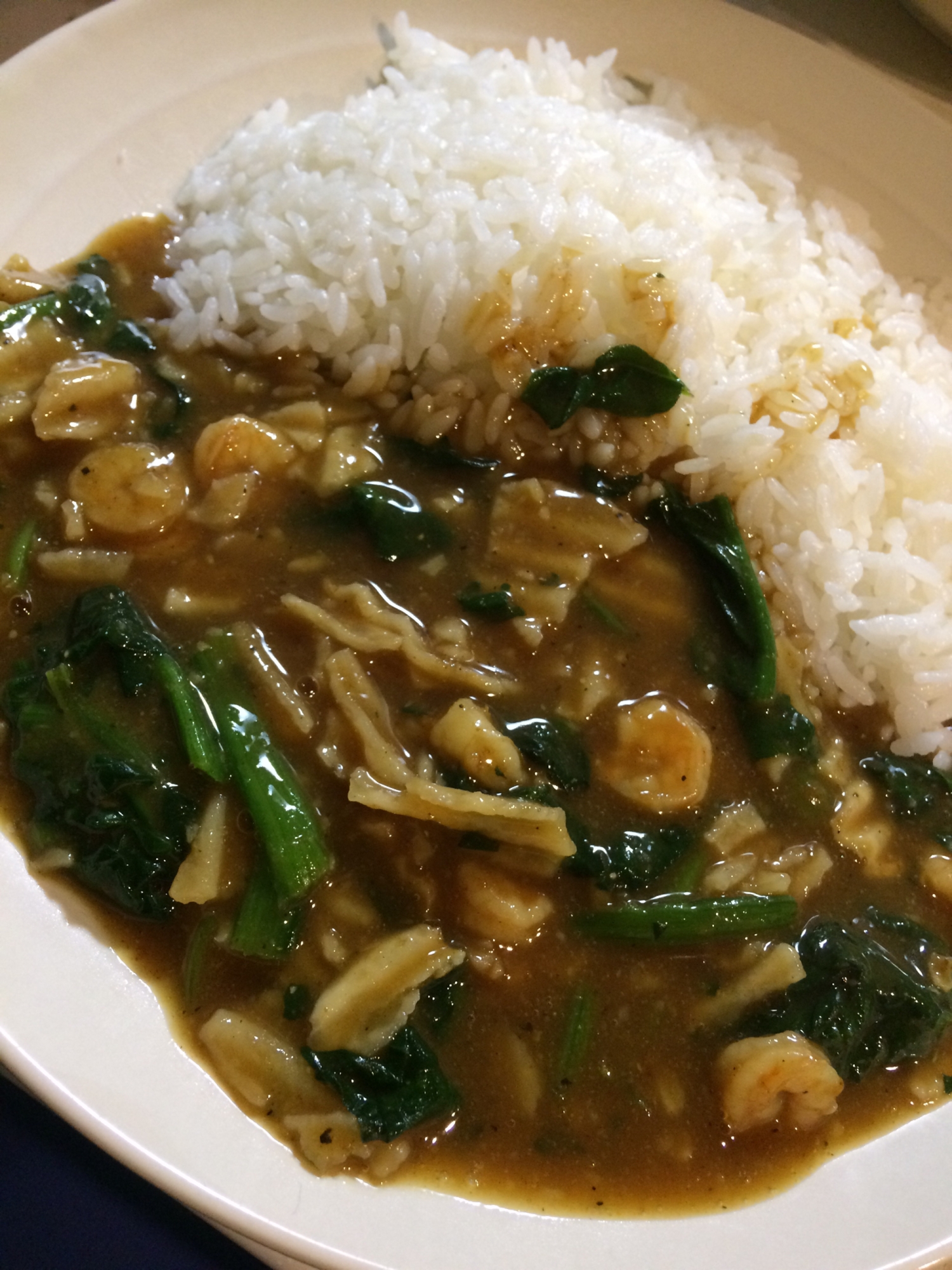 小エビとほうれん草のカレー