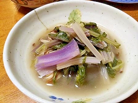 水菜と　えのきの　ほっこり煮物