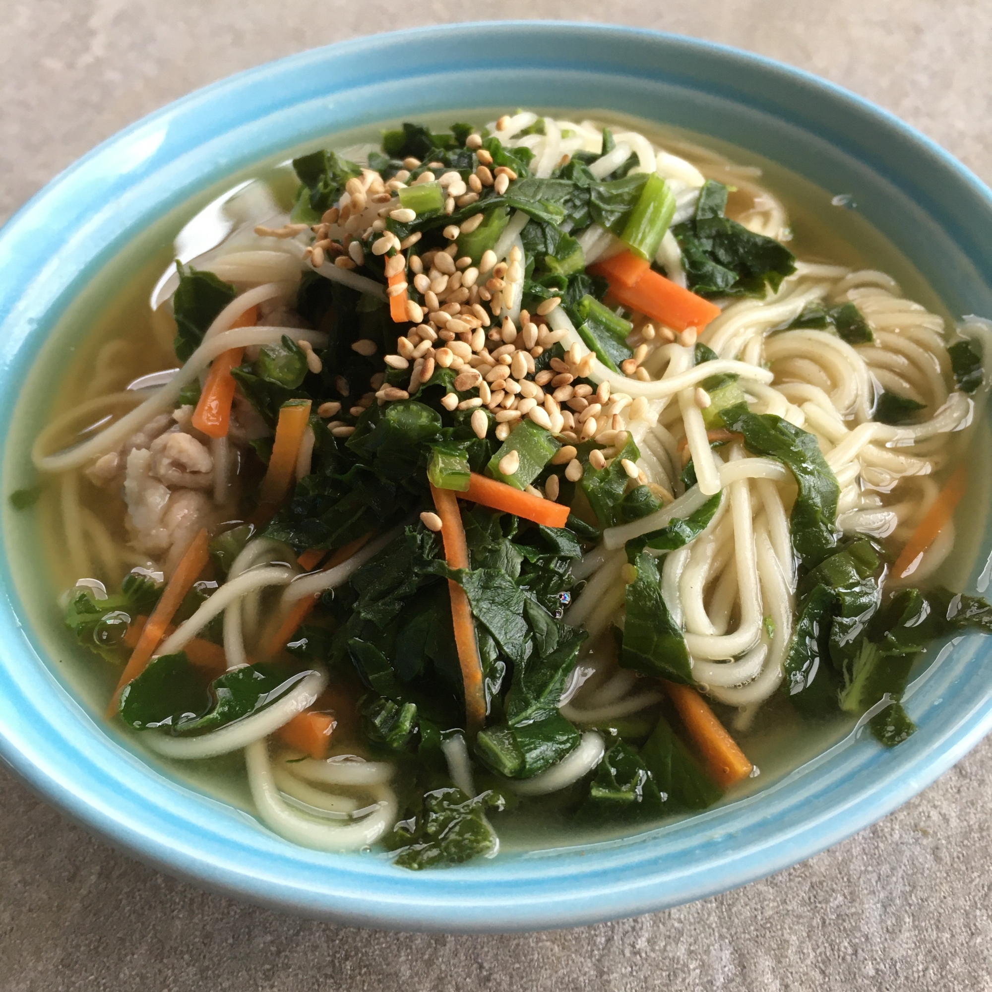 大根葉と豚こま肉のさっぱり煮麺♪