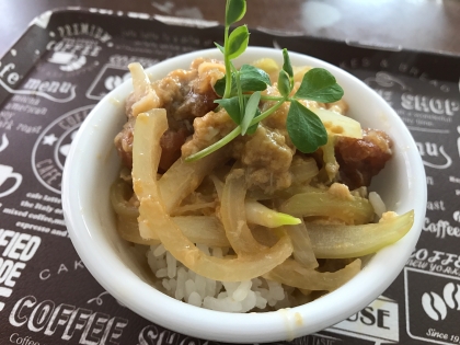 鶏から揚げの残りで簡単☆ remake 親子丼♪