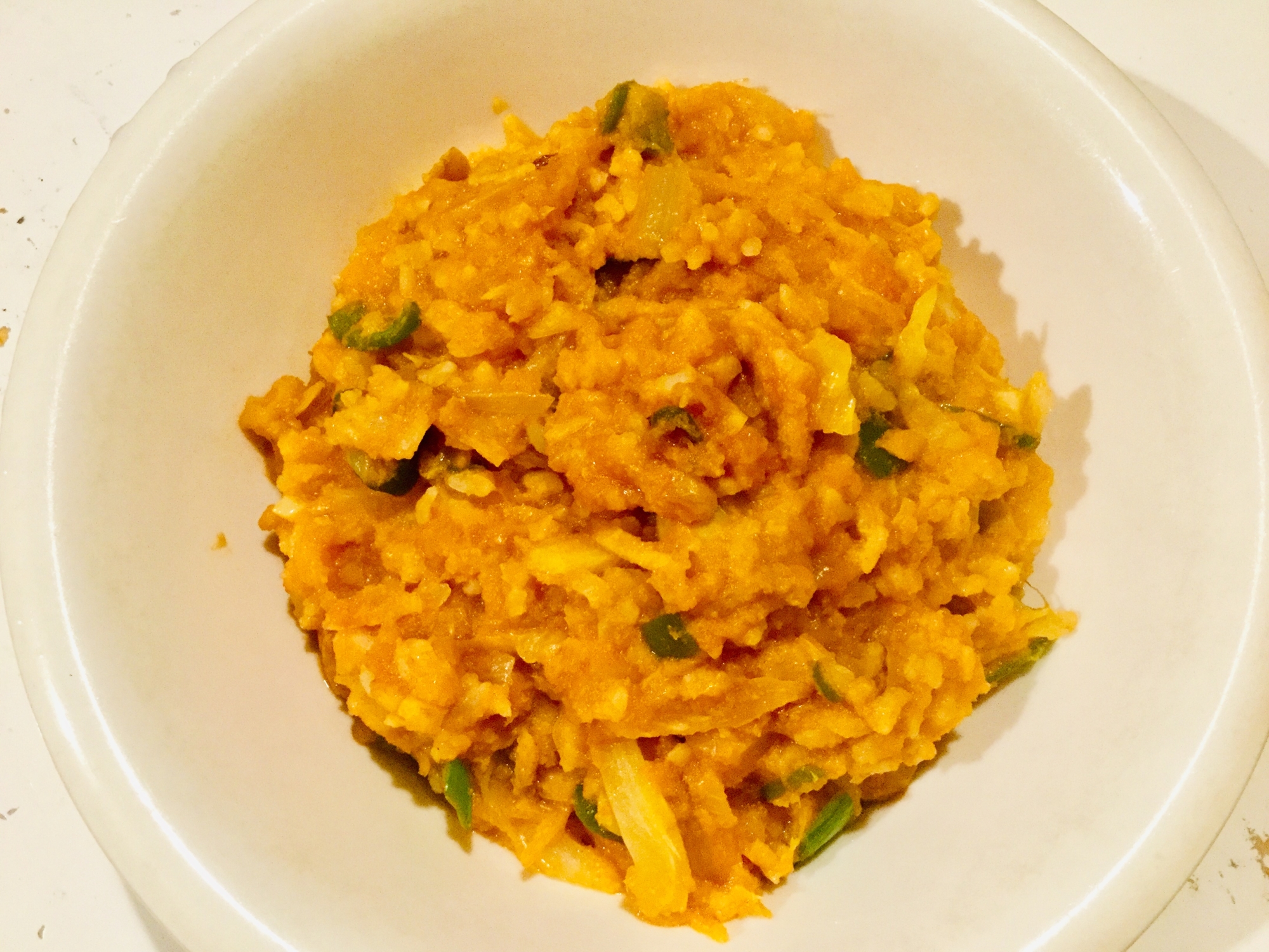 あり合わせ野菜とおからのトマトクリームリゾット