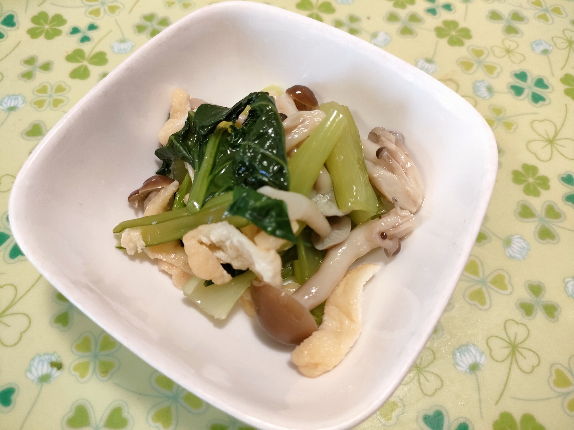 小松菜・しめじ・油揚げのさっと煮