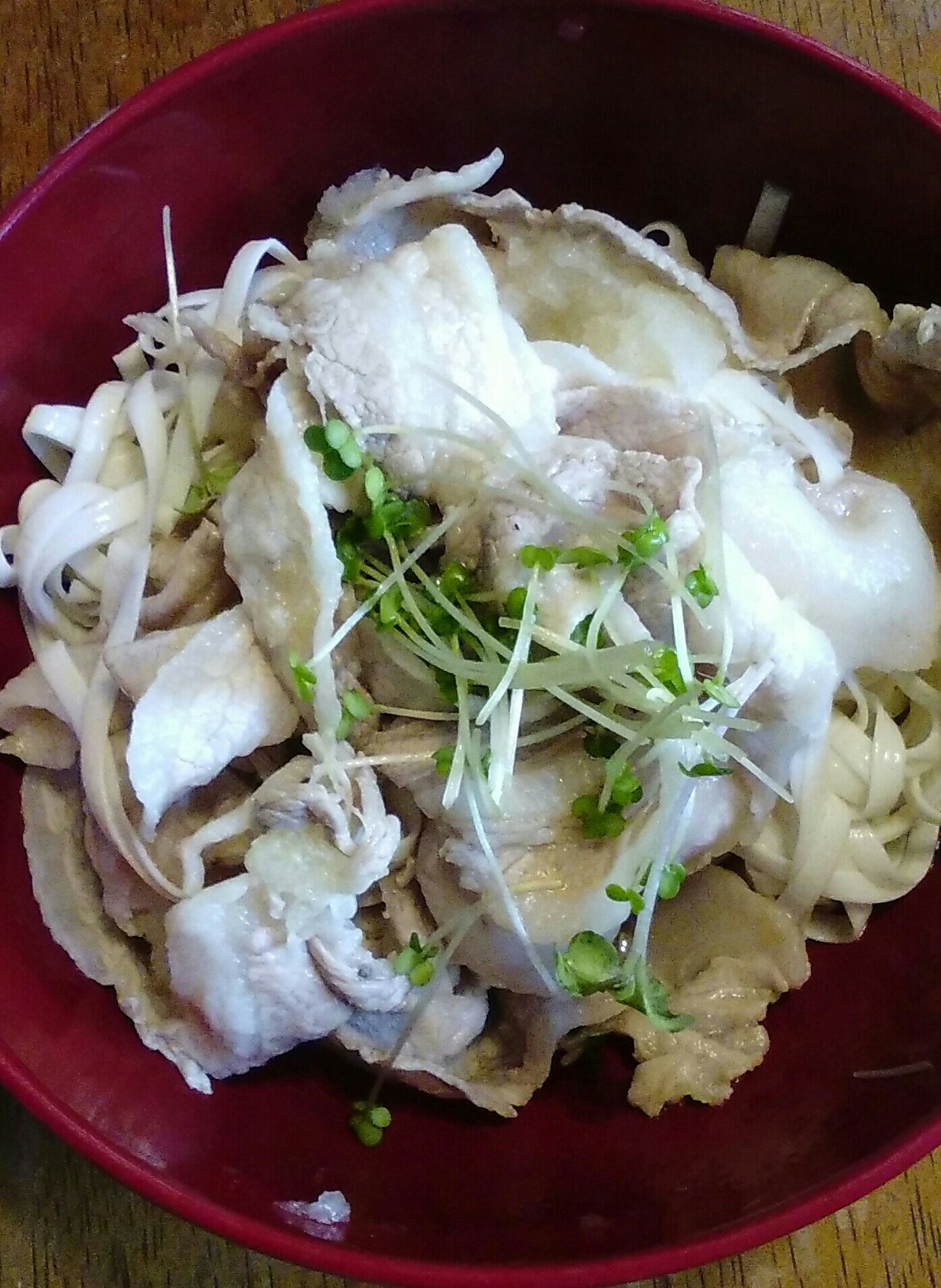 簡単豚バラおろし麺