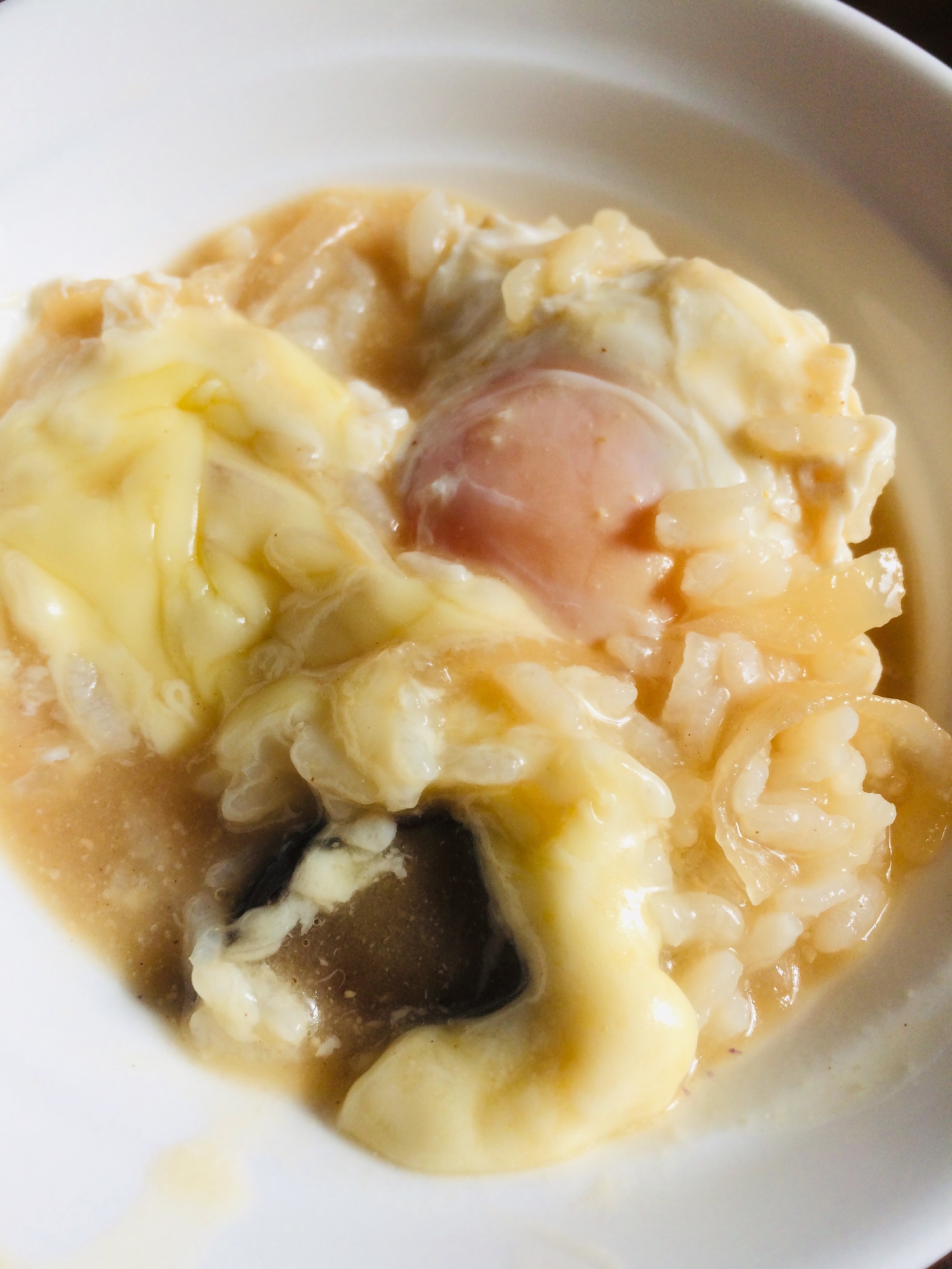 大根となすと卵のチーズのおじや