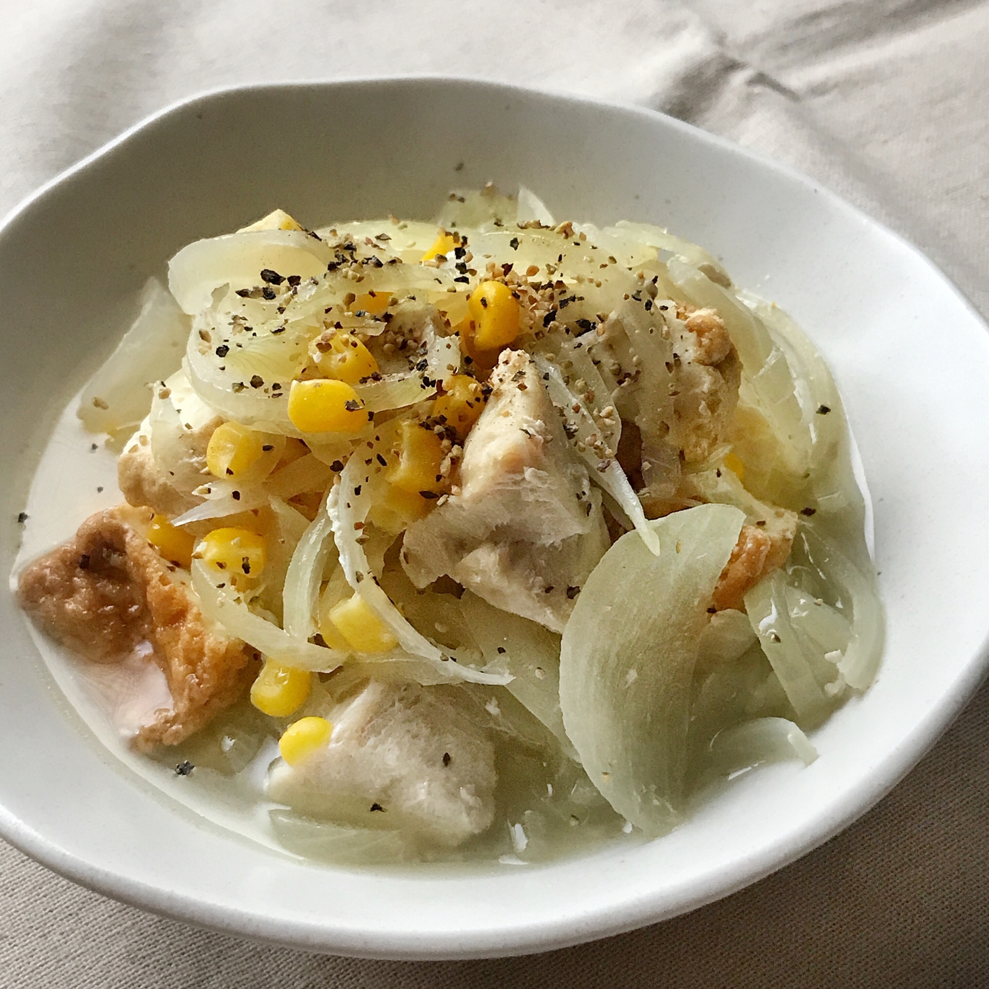 鶏肉と厚揚げの塩煮