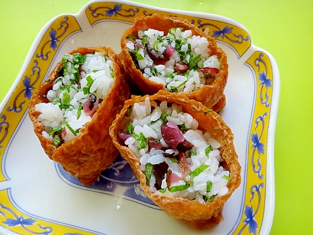 しば漬けと大葉のいなり寿司 レシピ 作り方 By Mint 楽天レシピ