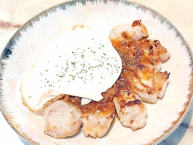 100均のあれで!トンテキのフライドオニオンソース