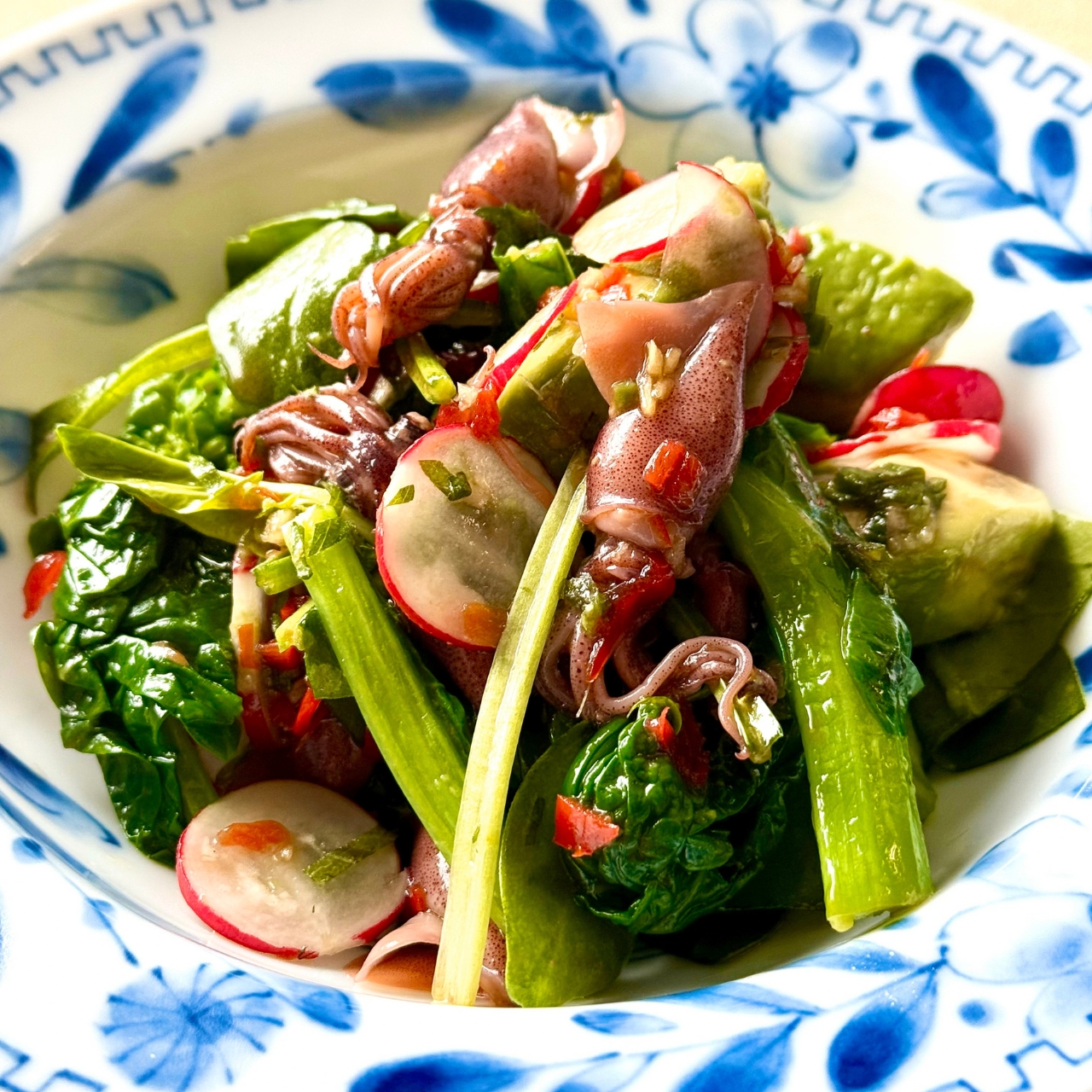 【魚香蛍魷】春野菜とホタルイカの和えもの魚香風味