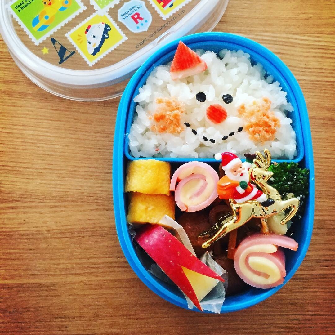 冬の簡単で可愛いキャラ弁 雪だるま弁当☆