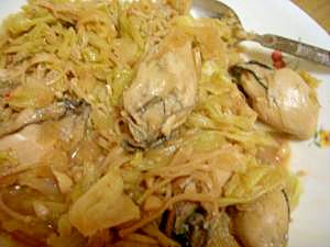 牡蠣と野菜の味噌炒め