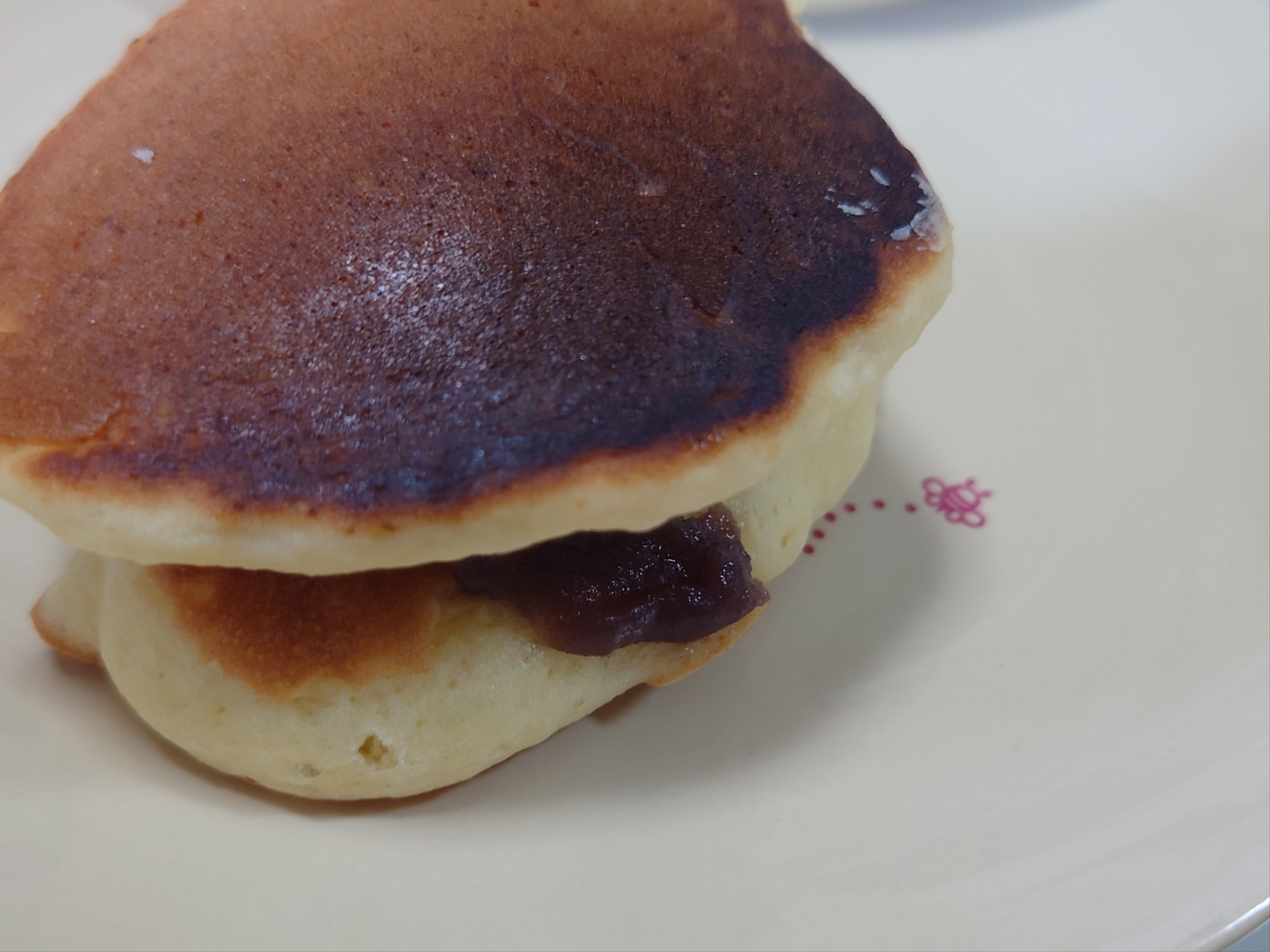 ホットケーキミックスとはちみつ☆こしあんどら焼き風