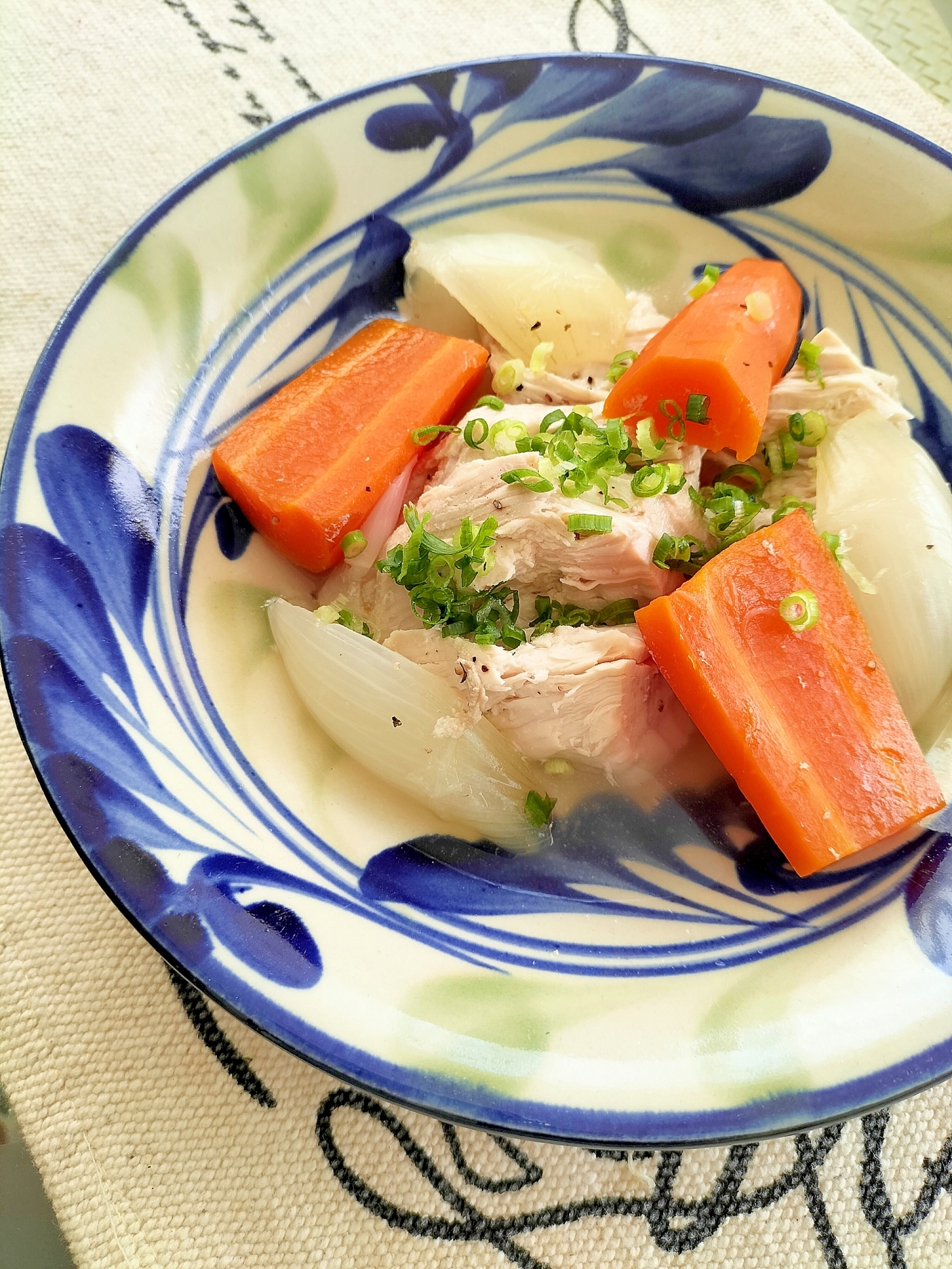 鶏むねと人参のスープ風煮♪(炊飯器で簡単柔らか)