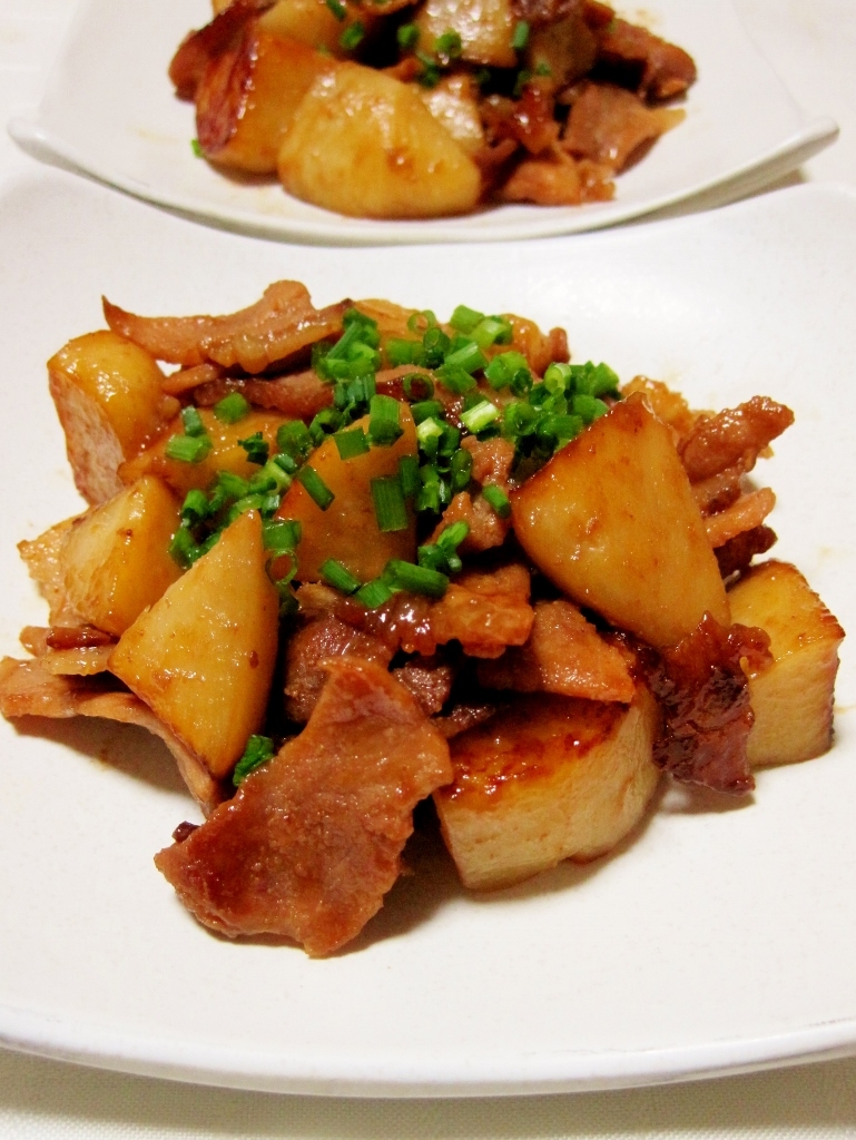 ほっくりうま～♪豚肉と里芋の照り煮