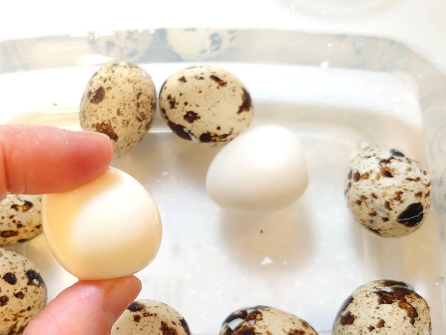 タッパーで簡単に殻むき！うずらのゆで卵