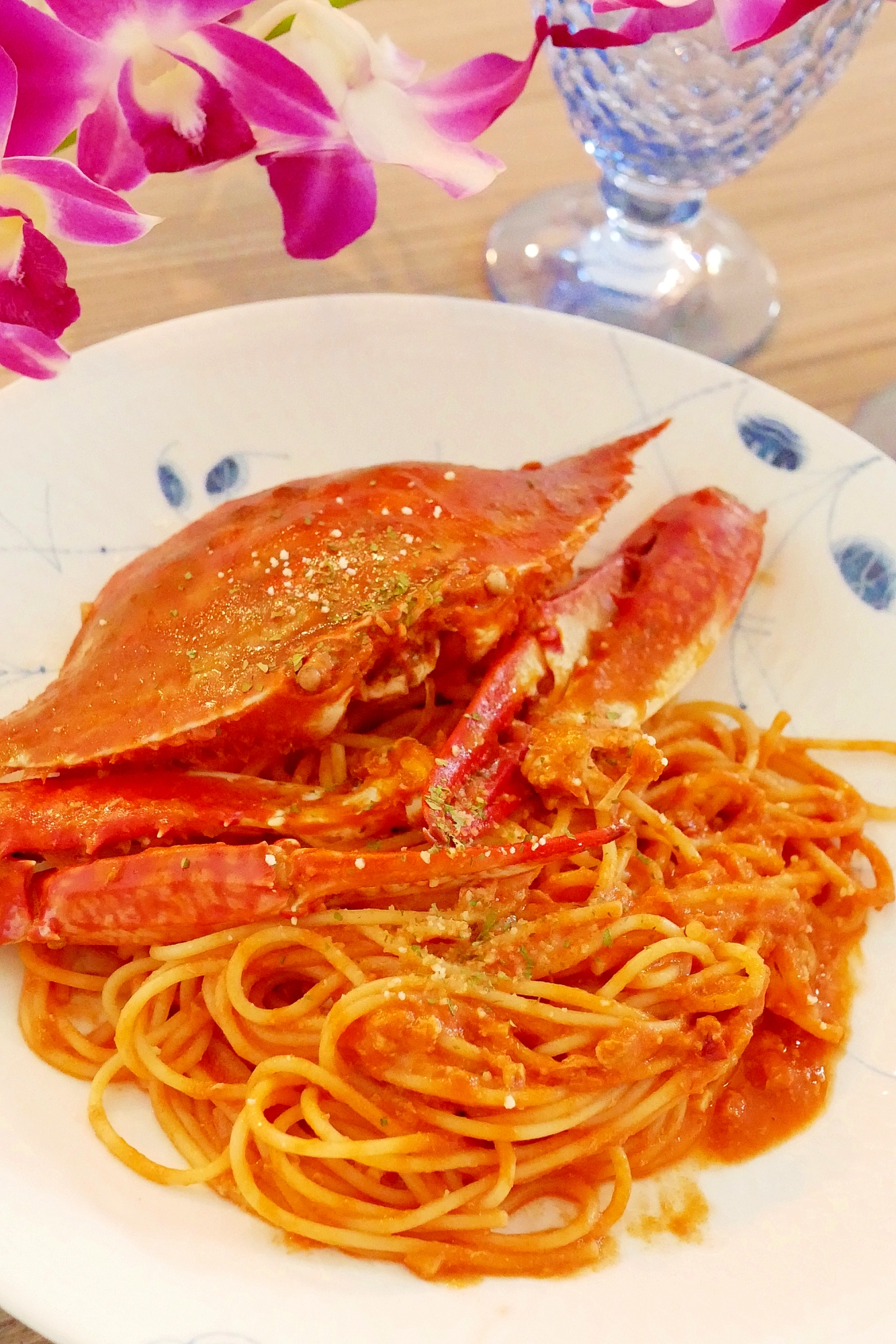 トマトジュースで作る 渡り蟹のトマトクリームパスタ レシピ 作り方 By Miyabi 楽天レシピ