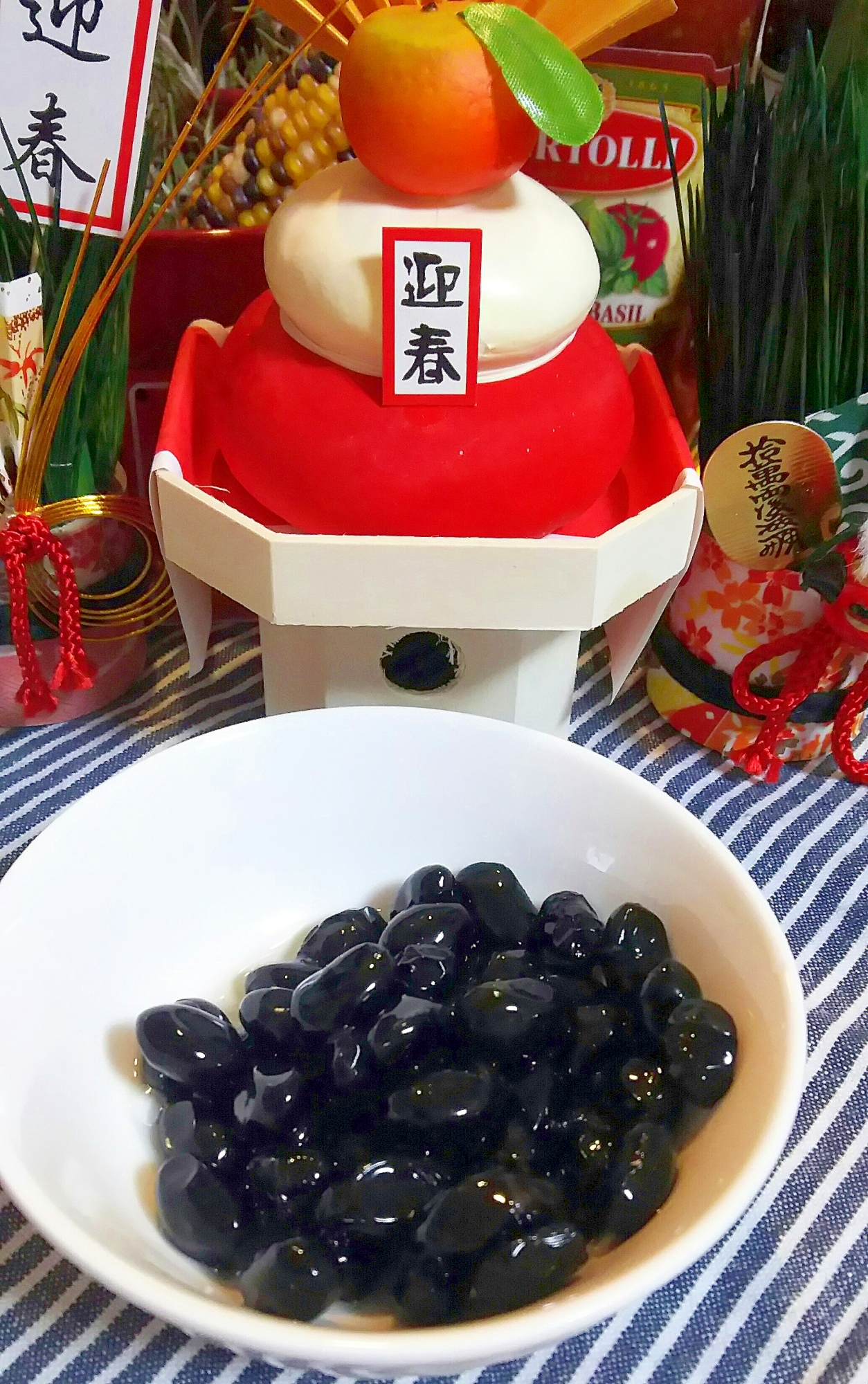 黒豆水煮と栗甘露煮の余った汁で、簡単煮豆風☆