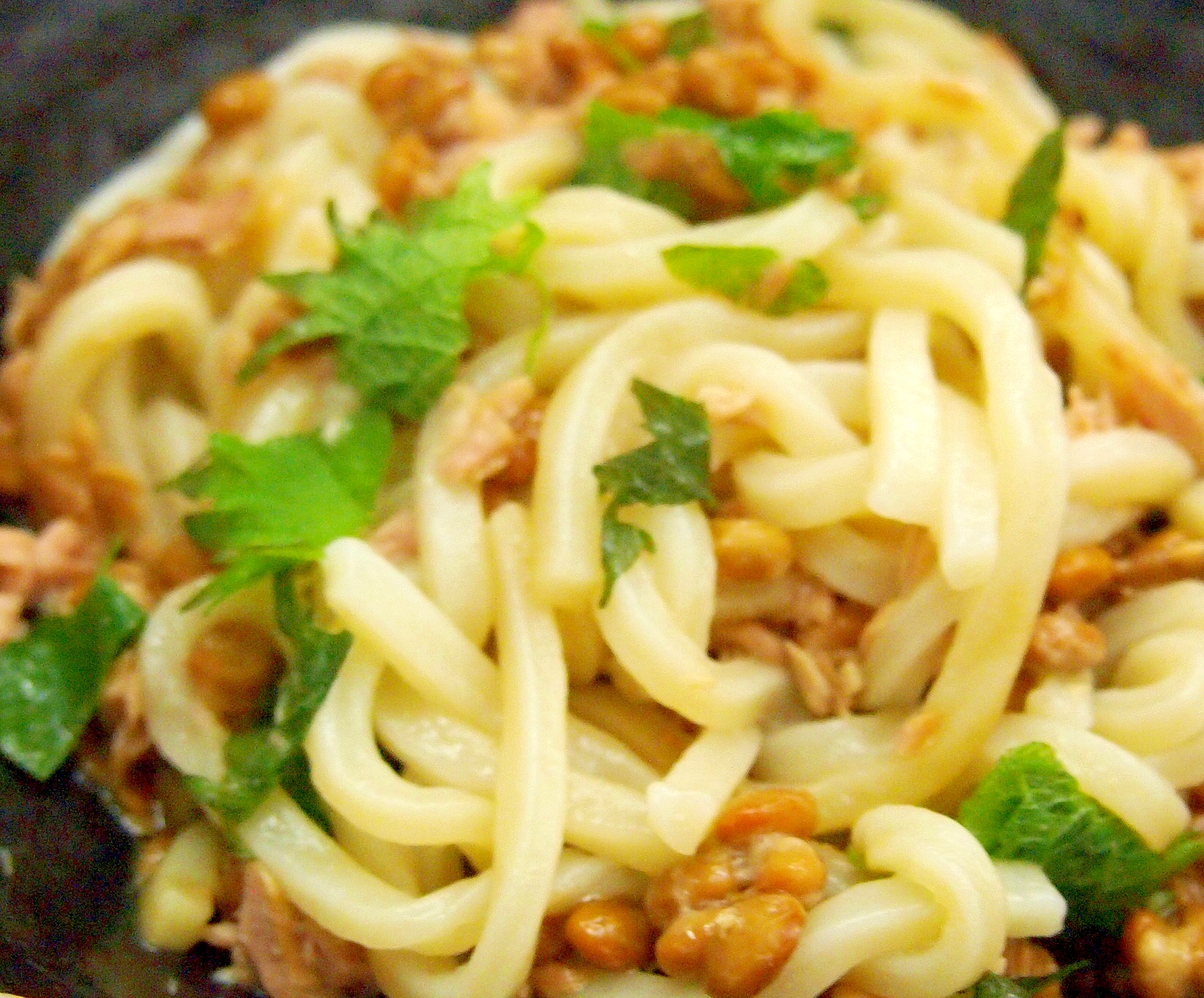 ツナと納豆のぶっかけうどん