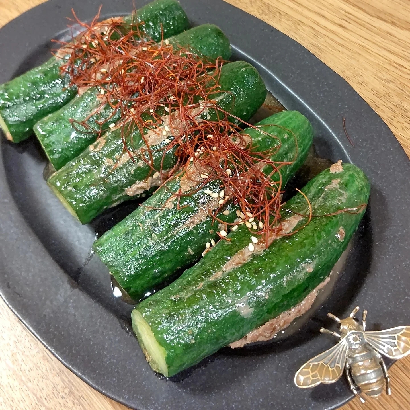 きゅうりの肉詰め韓国風