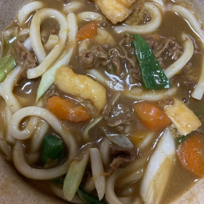 カレーの残りでカレーうどん