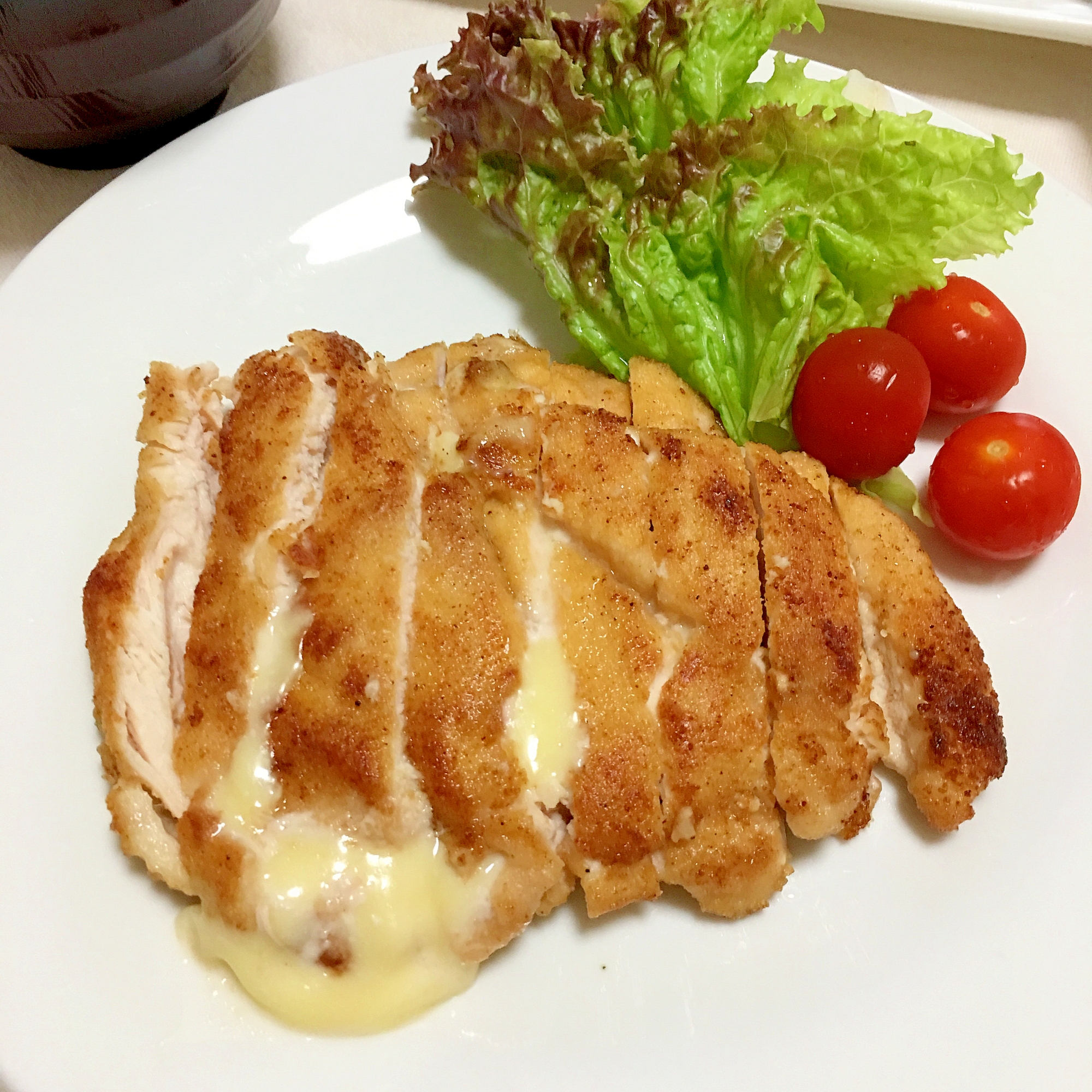 とろっとチーズの日清の唐揚げ粉鶏胸肉ソテー♡