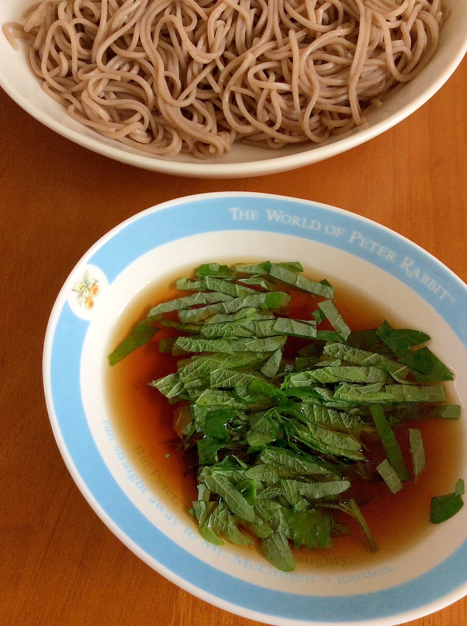 わさびと大葉でお蕎麦